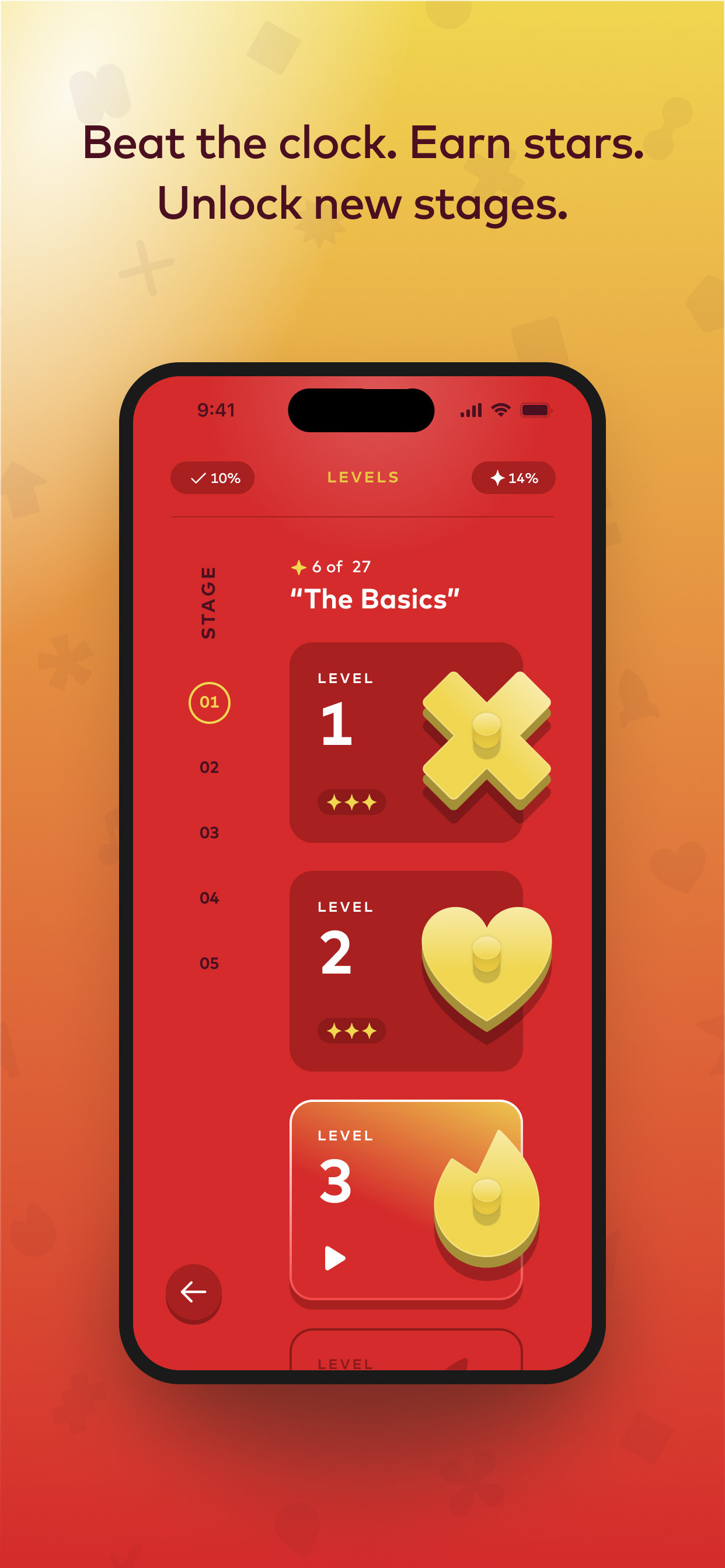Beat the clock. Earn stars. Unlock new stages.