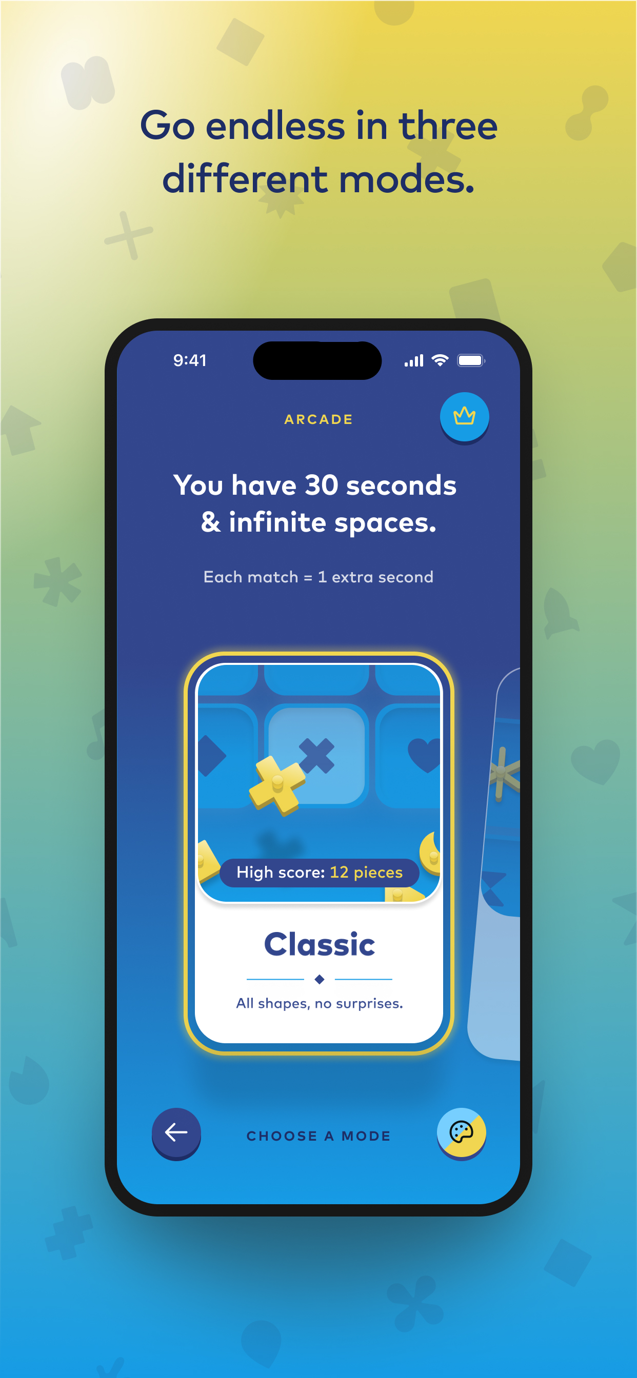 Go endless in three different modes.